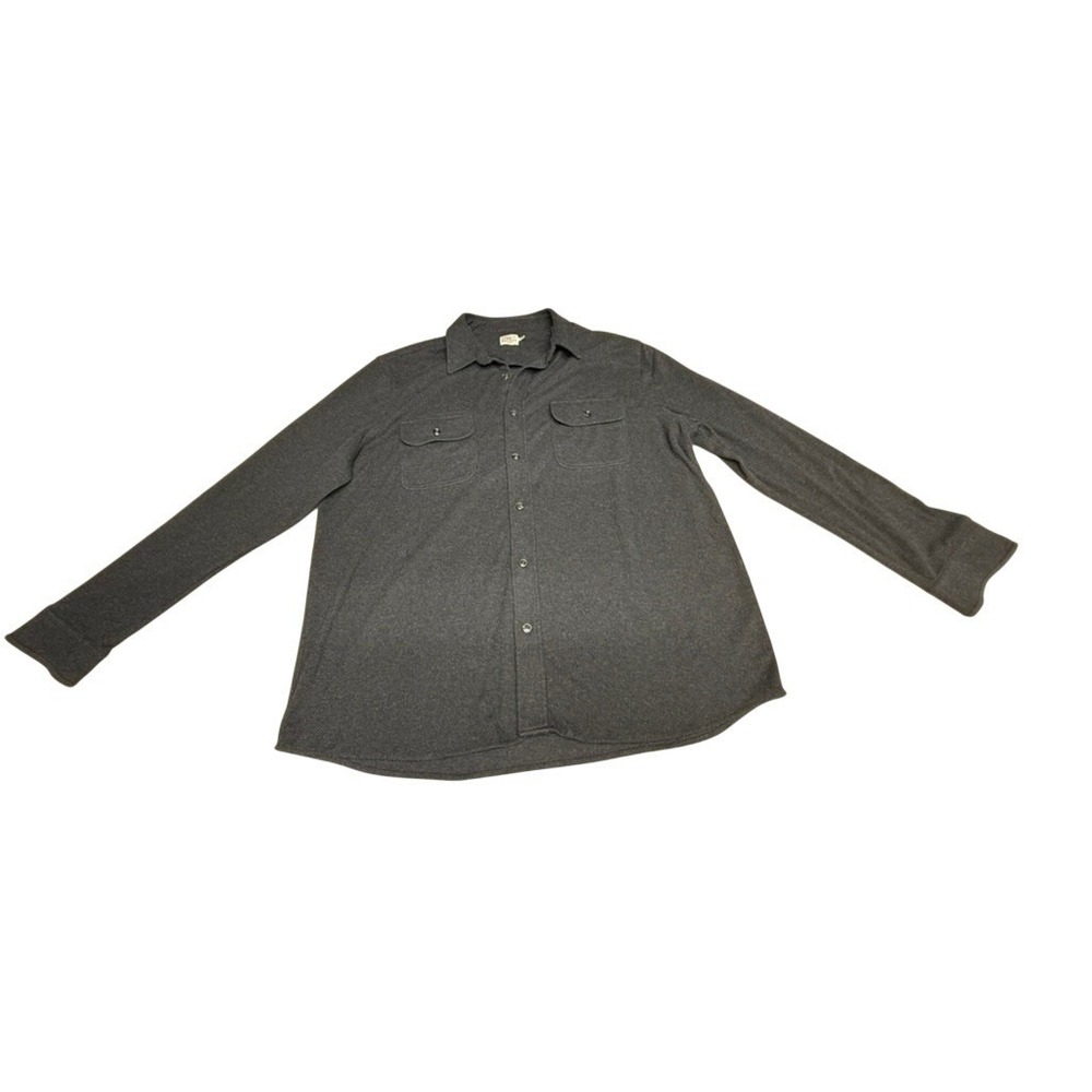 FAHERTY BRAND Men's Dark Gray Textured Long Sleeve Button Up Shirt XXL Preppy - Picture 2 of 10